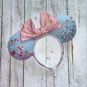 Princess embroidery floral Mickey ears